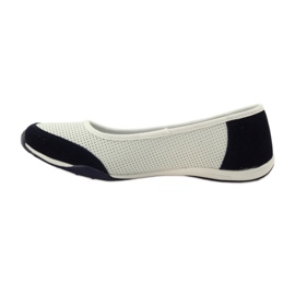 Ballerines femme en cuir Filippo blanc bleu marine 2