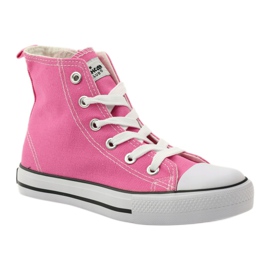American Club Baskets de curseur pour femmes et lacets roses 1