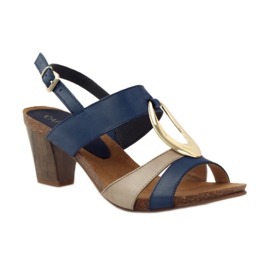 Sandales en cuir femme Caprice 28307 brun jaune bleu marine 1