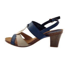 Sandales en cuir femme Caprice 28307 brun jaune bleu marine 2