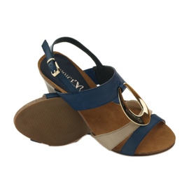 Sandales en cuir femme Caprice 28307 brun jaune bleu marine 3