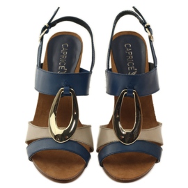 Sandales en cuir femme Caprice 28307 brun jaune bleu marine 4