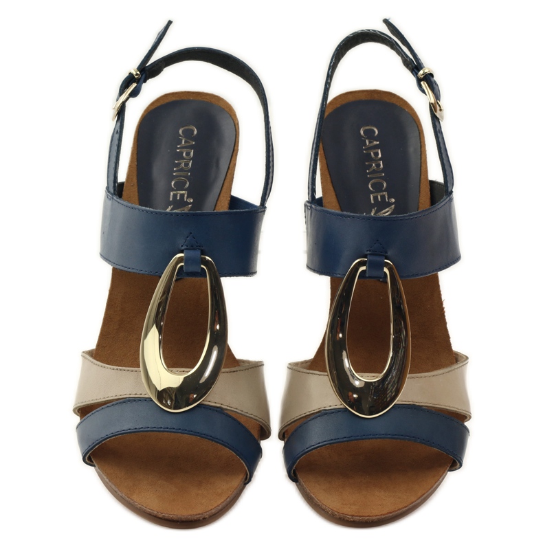 Sandales en cuir femme Caprice 28307 brun jaune bleu marine 4
