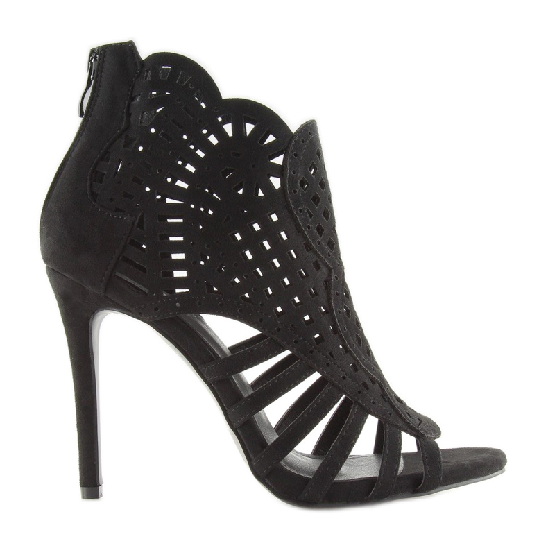 Bottines noires bout ouvert bout ouvert M286 Noir le noir 1