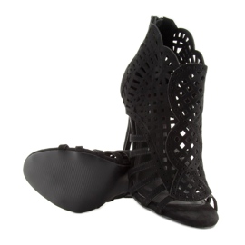 Bottines noires bout ouvert bout ouvert M286 Noir le noir 2