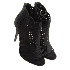 Bottines noires bout ouvert bout ouvert M286 Noir le noir 3