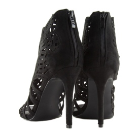 Bottines noires bout ouvert bout ouvert M286 Noir le noir 7