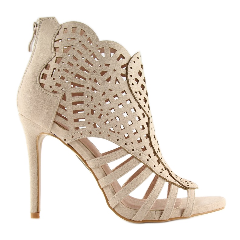 Bottines bout ouvert beige M286 Beige 1