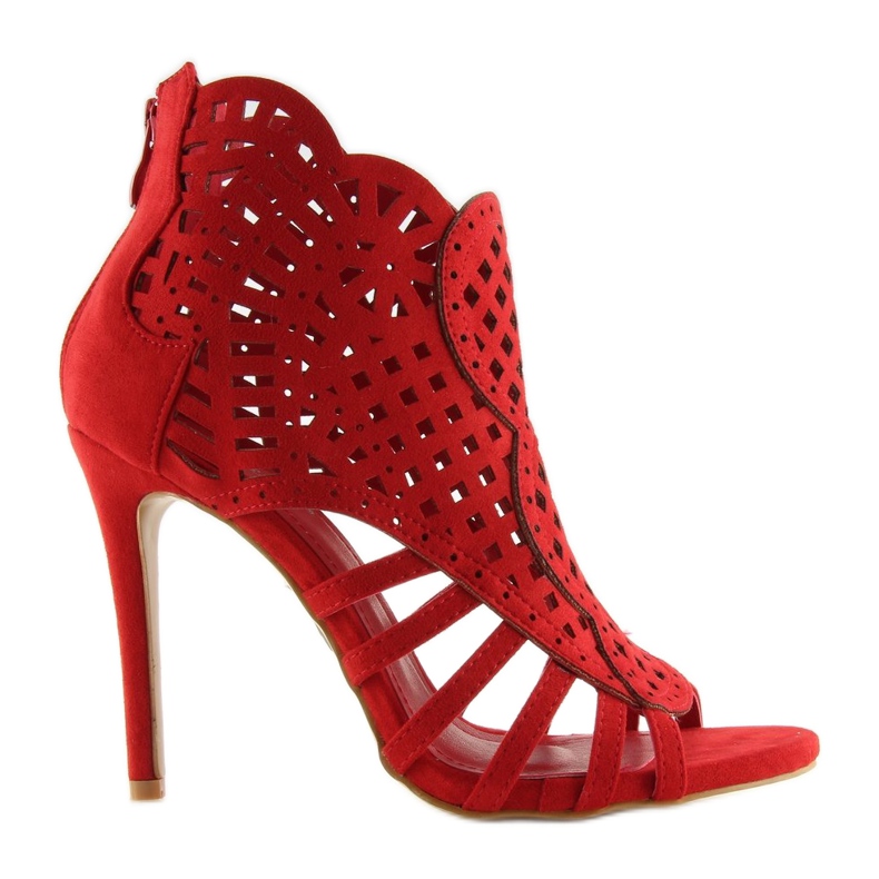 Bottines à bout ouvert rouge M286 Rouge 1