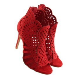 Bottines à bout ouvert rouge M286 Rouge 3
