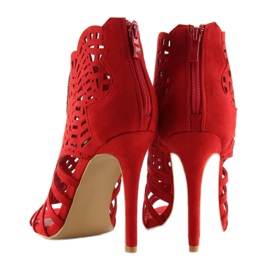 Bottines à bout ouvert rouge M286 Rouge 7