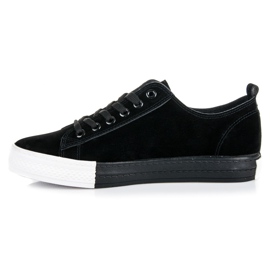Baskets en daim sur la plateforme le noir 5