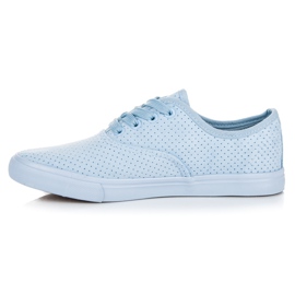 Baskets ajourées en suède bleu 3