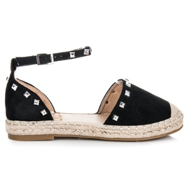 Nio Nio Sandales espadrilles plates noir 1