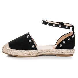Nio Nio Sandales espadrilles plates le noir 2