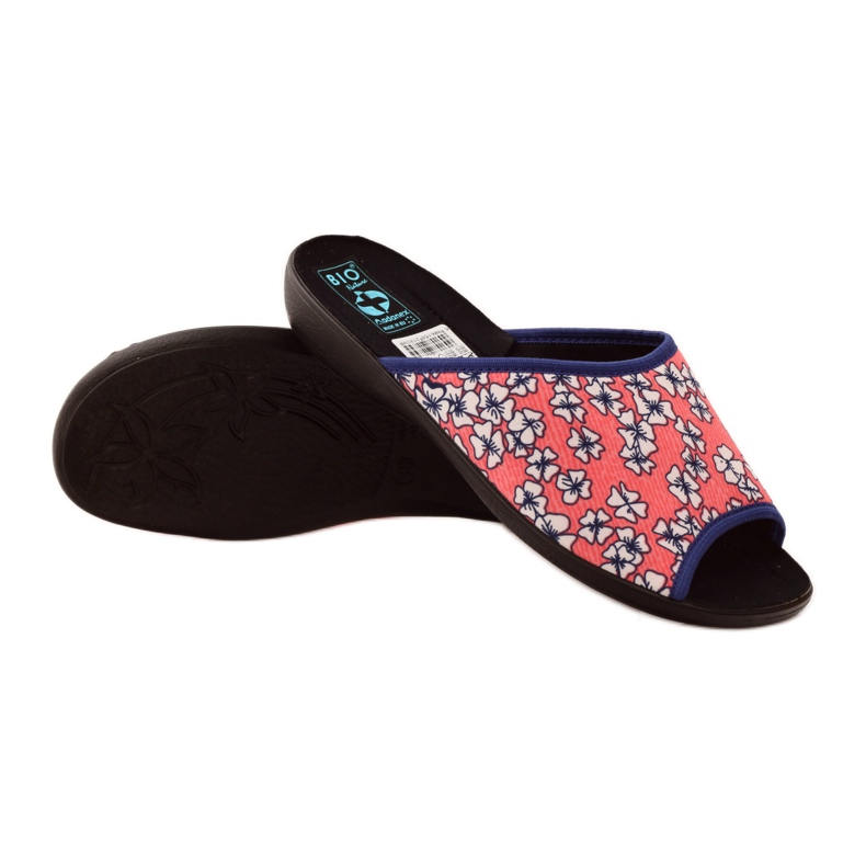 Adanex Chaussons fleuris corail clair G1/2 blanche multicolore rose 3