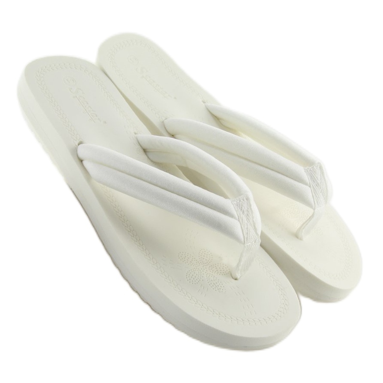 Tongs blanches femme CK38 blanc 2