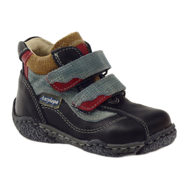 Antylopa Chaussons bébé velcro Antilope bleu marine le noir rouge 1 Antylopa Chaussons bébé velcro Antilope bleu marine le noir rouge 1