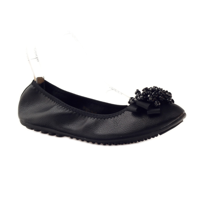 Filippo Ballerines à nœud et perles noires le noir 1