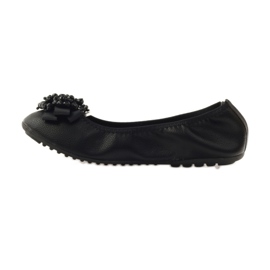 Filippo Ballerines à nœud et perles noires 2