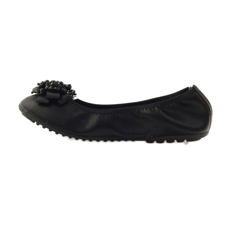 Filippo Ballerines à nœud et perles noires le noir 2