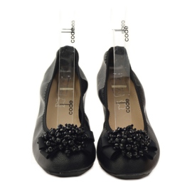 Filippo Ballerines à nœud et perles noires le noir 4