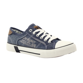 DK 0024 baskets en jean baskets nouées bleu marin 1