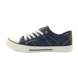 DK 0024 baskets en jean baskets nouées bleu marin 2