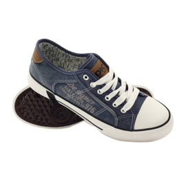 DK 0024 baskets en jean baskets nouées bleu marin 3