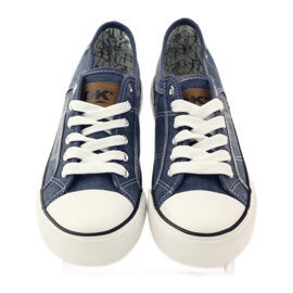 DK 0024 baskets en jean baskets nouées bleu marin 4