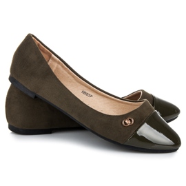 Seastar Ballerines à bout verni vert 4