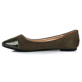 Seastar Ballerines à bout verni vert 3