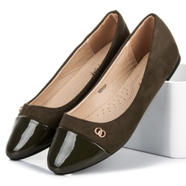 Seastar Ballerines à bout verni vert 5