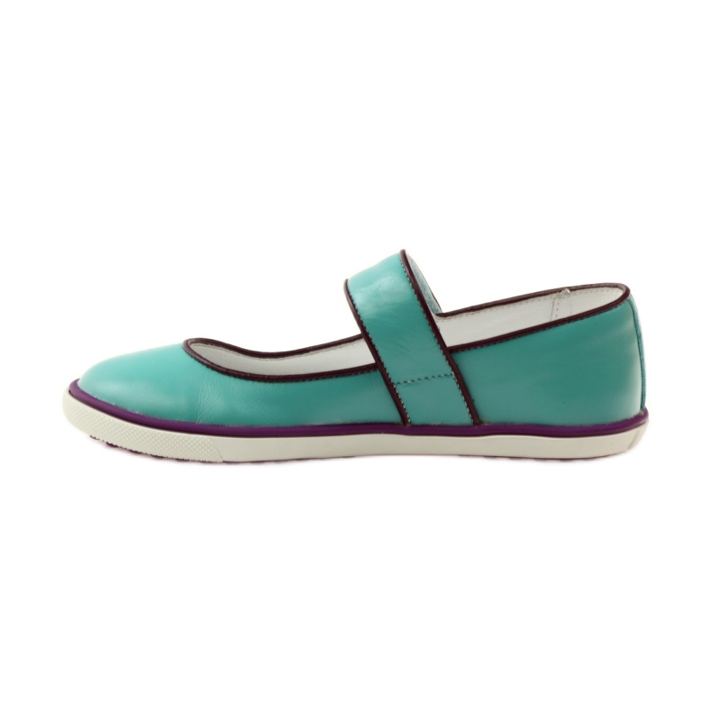 Chaussures ballerines pour enfants Bartek 28368 turquoise vert violet blanc 2