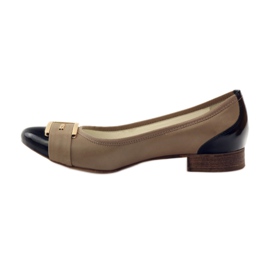 Neścior Escarpins à boucle beige jaune brun le noir 2