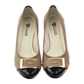 Neścior Escarpins à boucle beige jaune brun le noir 4