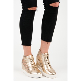 Kylie Baskets compensées dorées d'or 2