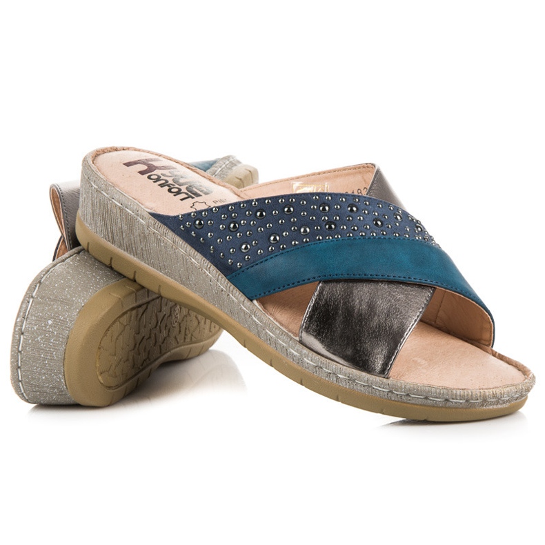 Kylie Pantoufles Décontractées bleu 1