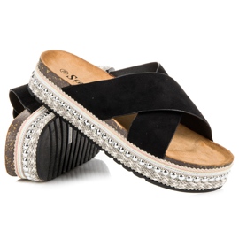 Seastar Chaussons en daim sur la plate-forme le noir 2