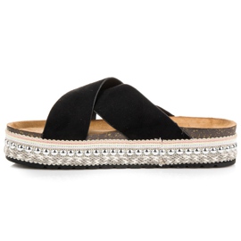 Seastar Chaussons en daim sur la plate-forme le noir 5