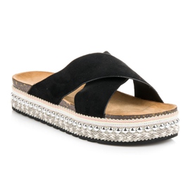 Seastar Chaussons en daim sur la plate-forme le noir 6