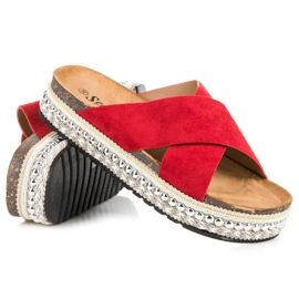 Seastar Chaussons en daim sur la plate-forme rouge 4