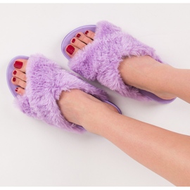 Pantoufles en fourrure élégantes violet 1