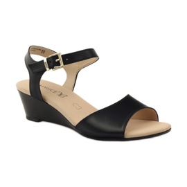 Caprice chaussures femme sandales en cuir 28213 le noir 1