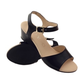 Caprice chaussures femme sandales en cuir 28213 le noir 3