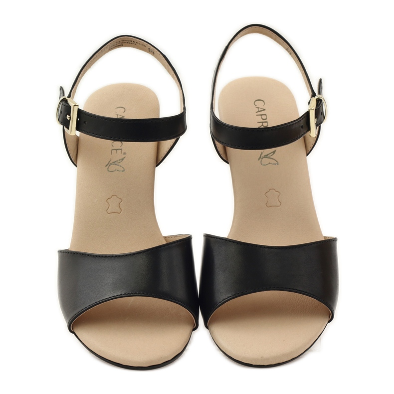 Caprice chaussures femme sandales en cuir 28213 le noir 4