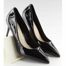 Escarpins en cuir verni noir LEI-83 Noir 1
