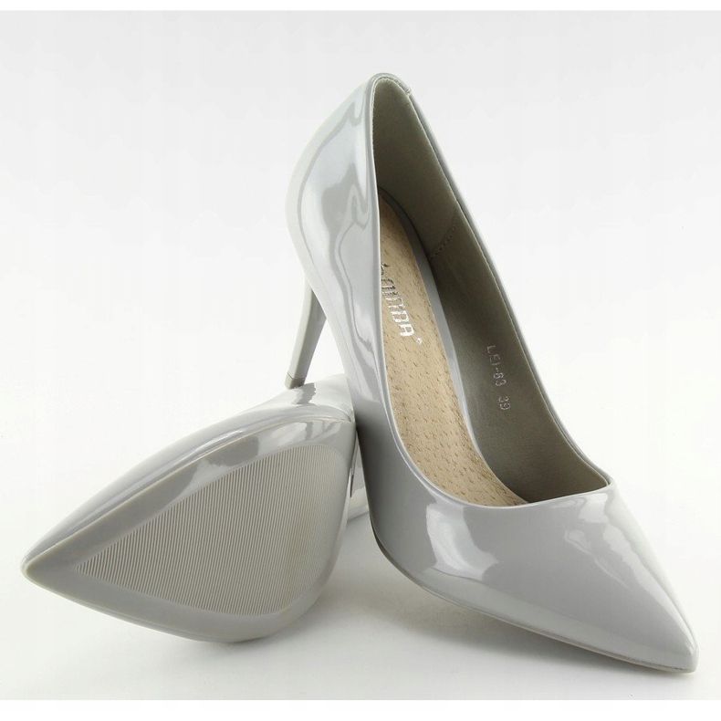 Escarpins femme laqués gris LEI-83 Gris 2