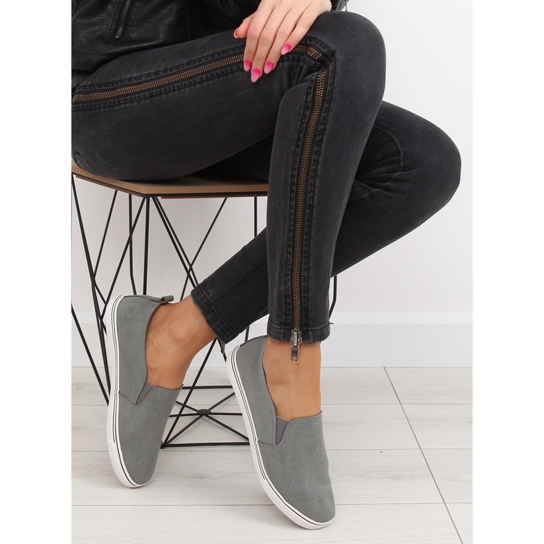 Baskets slipony XL07P D.GRAY grises 1