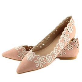 Ballerines roses ajourées LT99P rose 2